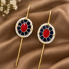 Round Meenakari Earcuff with Traditional Decorative Design for Women