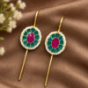 Round Meenakari Earcuff with Traditional Decorative Design for Women
