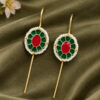 Round Meenakari Earcuff with Traditional Decorative Design for Women