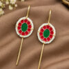 Round Meenakari Earcuff with Traditional Decorative Design for Women