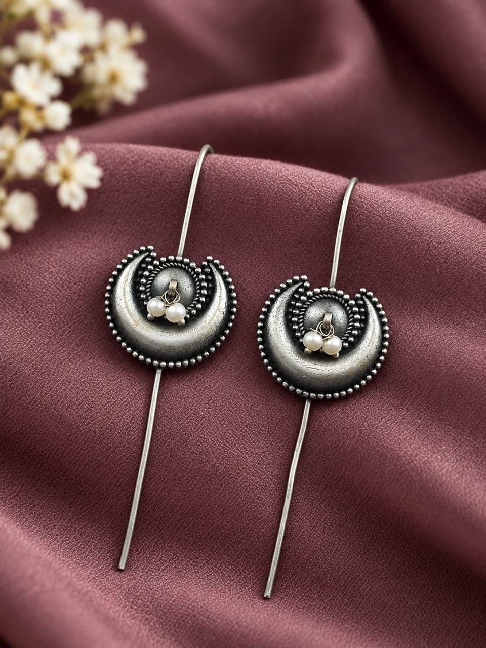 Oxidized Moon Earcuff Traditional Jewelry for Modern Fashion Look 2 Oxidized Moon Earcuff brass traditional jewelry with premium polish