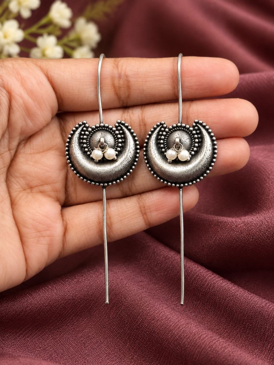 Oxidized Moon Earcuff Traditional Jewelry for Modern Fashion Look 1 Oxidized Moon Earcuff brass traditional jewelry with premium polish