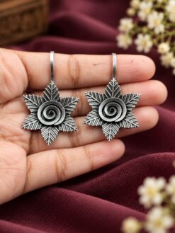 Silver Flower Bugadi floral traditional jewelry with premium silver-toned polish