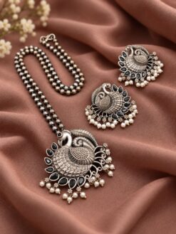 Peacock Necklace Set traditional brass jewelry with premium polish