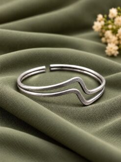 Designer Silver Bracelet brass silver-toned jewelry with premium polish