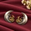 Two Tone Peacock Earring brass traditional jewelry with premium polish