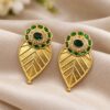 Gold Plated Leaf Earring brass nature inspired jewelry with premium polish
