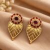 Gold Plated Leaf Earring brass nature inspired jewelry with premium polish