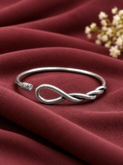 Unique Silver Bangle brass traditional jewelry with premium silver-toned polish