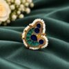 Gold Plated Peacock Ring brass traditional jewelry with premium polish