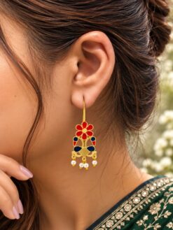 Flower Meenakari Earring colorful floral traditional ethnic jewelry design