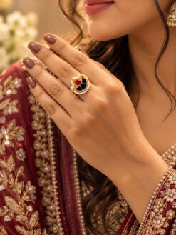Handmade Meenakari Ring with Traditional Colourful Design for Women
