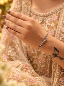 Unique Silver Bangle brass traditional jewelry with premium silver-toned polish