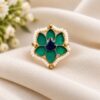 Meenakari Lotus Ring floral traditional brass jewellery