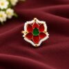 Meenakari Lotus Ring floral traditional brass jewellery