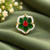 Meenakari Lotus Ring floral traditional brass jewellery