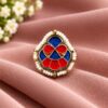 Adjustable Meenakari Ring colourful traditional brass jewellery