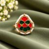 Adjustable Meenakari Ring colourful traditional brass jewellery
