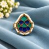 Adjustable Meenakari Ring colourful traditional brass jewellery