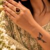 Adjustable Meenakari Ring colourful traditional brass jewellery