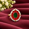 Meenakari Round Ring colourful traditional brass jewellery