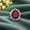 Meenakari Round Ring colourful traditional brass jewellery