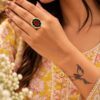 Meenakari Round Ring colourful traditional brass jewellery