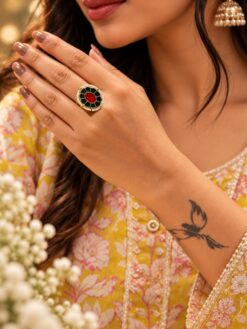 Meenakari Round Ring colourful traditional brass jewellery