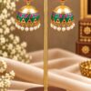 Gold Plated Meenakari Jhumka traditional colourful brass earrings