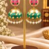 Gold Plated Meenakari Jhumka traditional colourful brass earrings