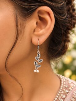 Leaf Hook Earring elegant brass jewelry design