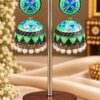 Silver Meenakari Jhumka Traditional Brass Earrings with Elegant Meenakari Detailing