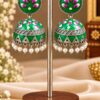 Silver Meenakari Jhumka Traditional Brass Earrings with Elegant Meenakari Detailing