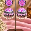 Silver Meenakari Jhumka Traditional Brass Earrings with Elegant Meenakari Detailing
