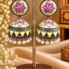 Silver Meenakari Jhumka Traditional Brass Earrings with Elegant Meenakari Detailing
