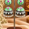 Silver Meenakari Jhumka Traditional Brass Earrings with Elegant Meenakari Detailing