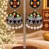 Silver Meenakari Jhumka Traditional Brass Earrings with Elegant Meenakari Detailing