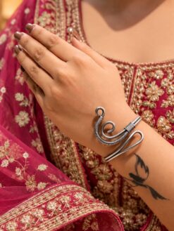Silver Handmade Bangle Traditional Brass Jewelry with Elegant Premium Polish