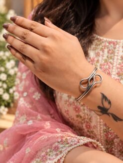 Designer Silver Bracelet brass fashion jewelry with elegant silver finish and premium polish