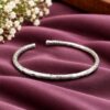 Minimalist Silver Bracelet with elegant brass design, silver finish, premium polish and stylish fashion jewelry