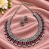 Oxidized Square Choker Necklace Set with brass design, traditional detailing and premium antique-inspired finish