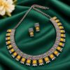 Oxidized Square Choker Necklace Set with brass design, traditional detailing and premium antique-inspired finish