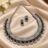 Oxidized Square Choker Necklace Set with brass design, traditional detailing and premium antique-inspired finish