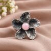Adjustable Flower Ring with elegant floral design, brass construction, premium polish and stylish fashion jewelry