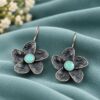 Flower Hook Earring elegant floral brass jewelry with premium polish
