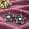 Flower Hook Earring elegant floral brass jewelry with premium polish