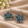 Flower Hook Earring elegant floral brass jewelry with premium polish