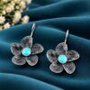 Flower Hook Earring elegant floral brass jewelry with premium polish