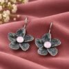 Flower Hook Earring elegant floral brass jewelry with premium polish