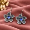 Flower Hook Earring elegant floral brass jewelry with premium polish